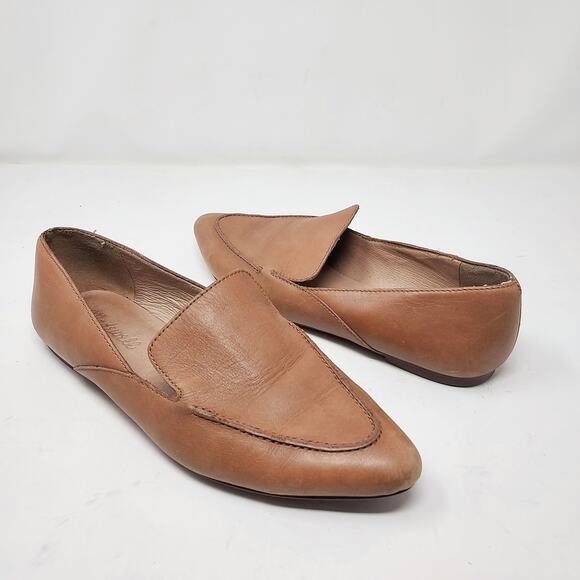 Madewell Pointed Toe Tan Leather Flat Loafer Size 6 - Picture 1 of 14